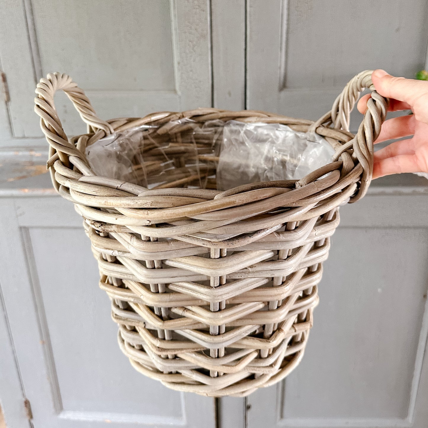 Bushel Basket With Handles | Grey