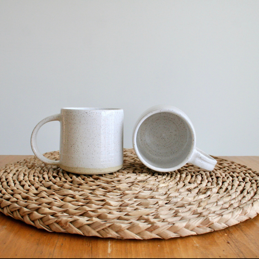 White Speckle Pottery Mug | 12 oz