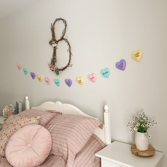 Conversation Hearts Felt Banner