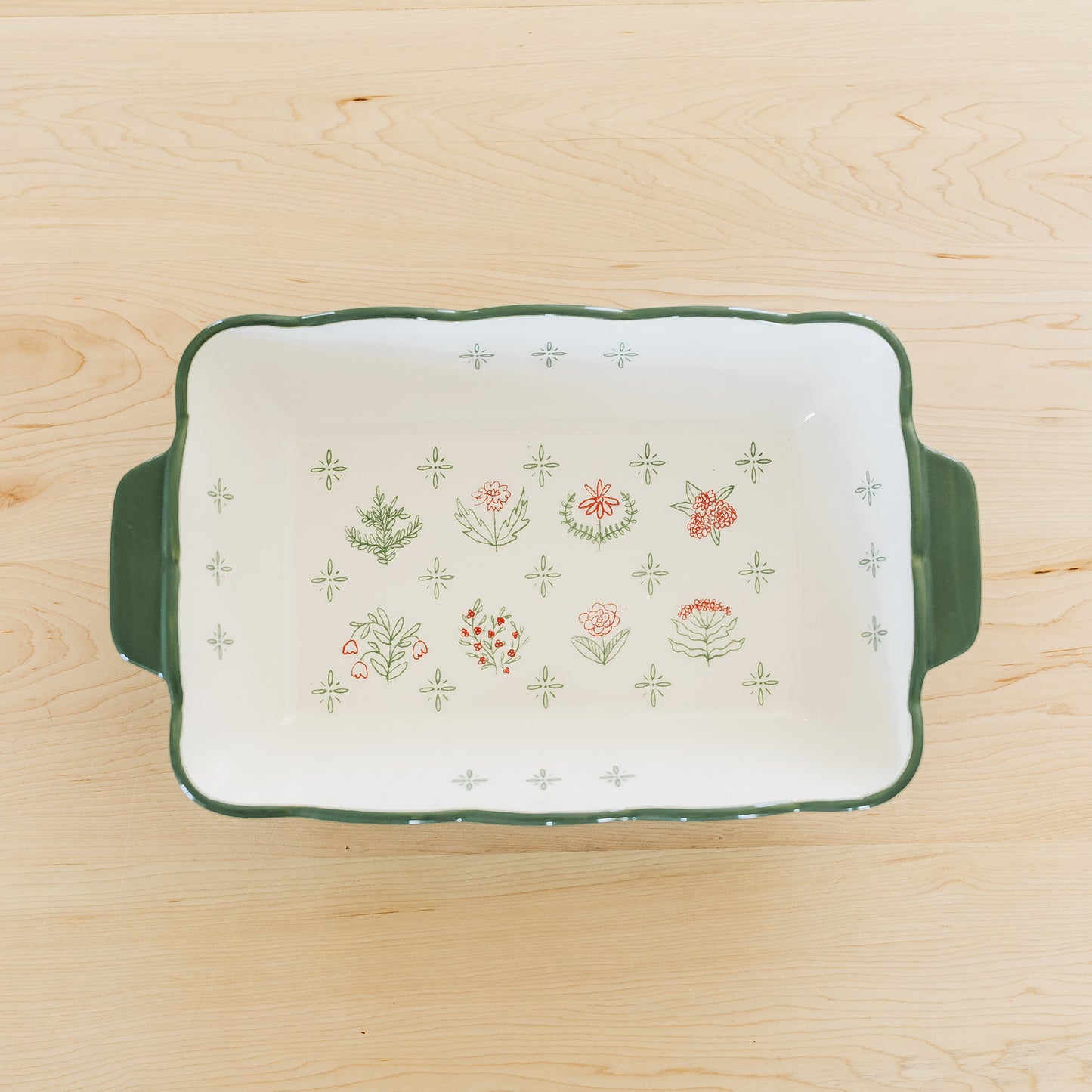 Floral Stoneware Baking Dish