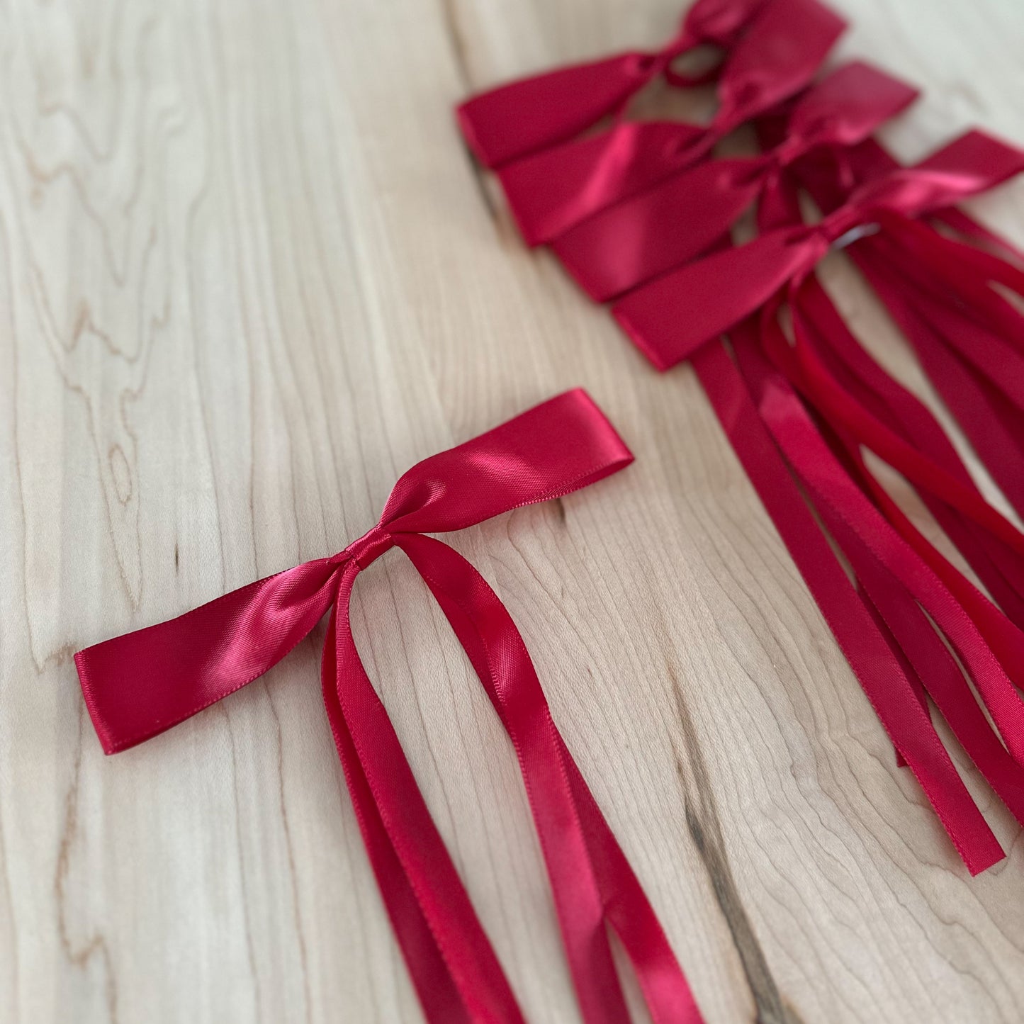 Red Ribbon Bows | Set of 5