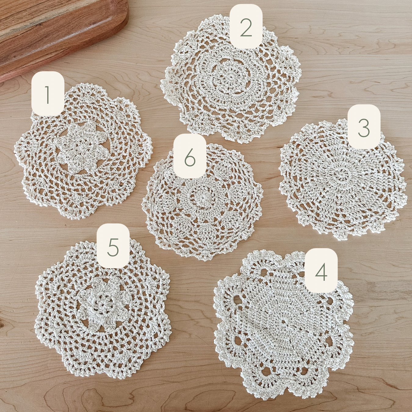 Ivory Crocheted Doily | 7-9"