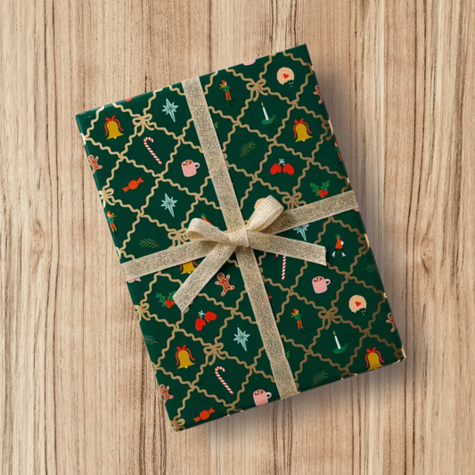 Rifle Paper Holiday Argyle Continuous Wrapping Roll