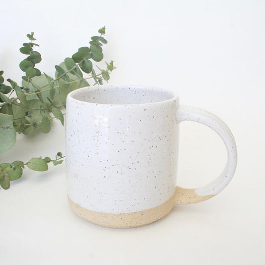 White Speckle Pottery Mug | 12 oz