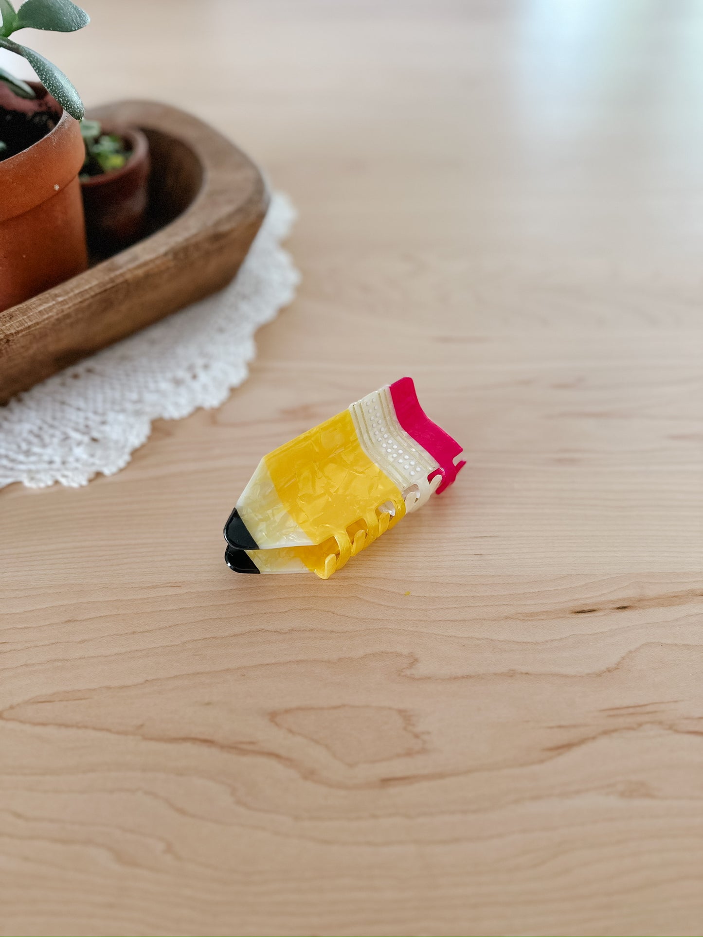 Shimmery Pencil Claw Clip