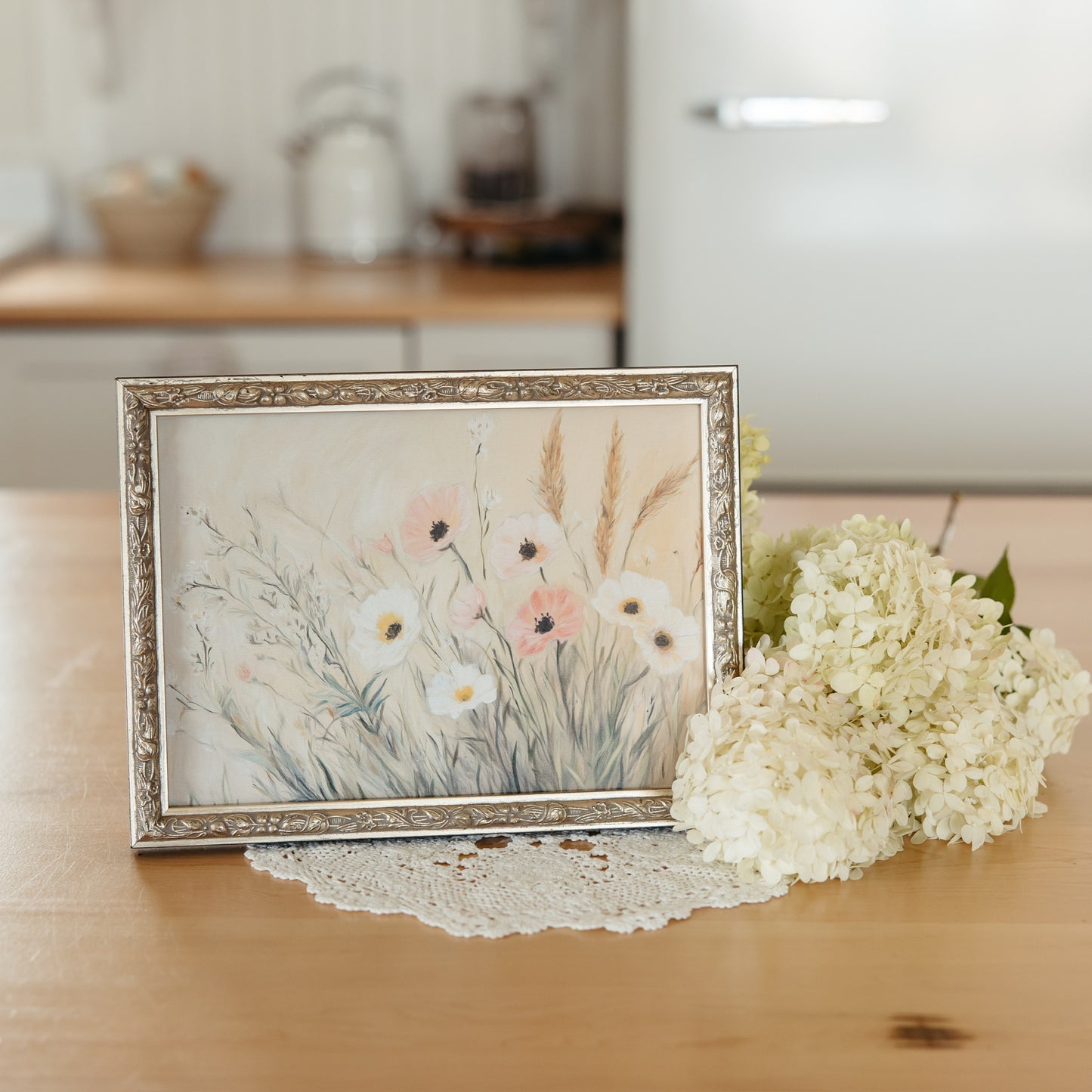 Wildflower Aged Silver Framed Print | 12x9
