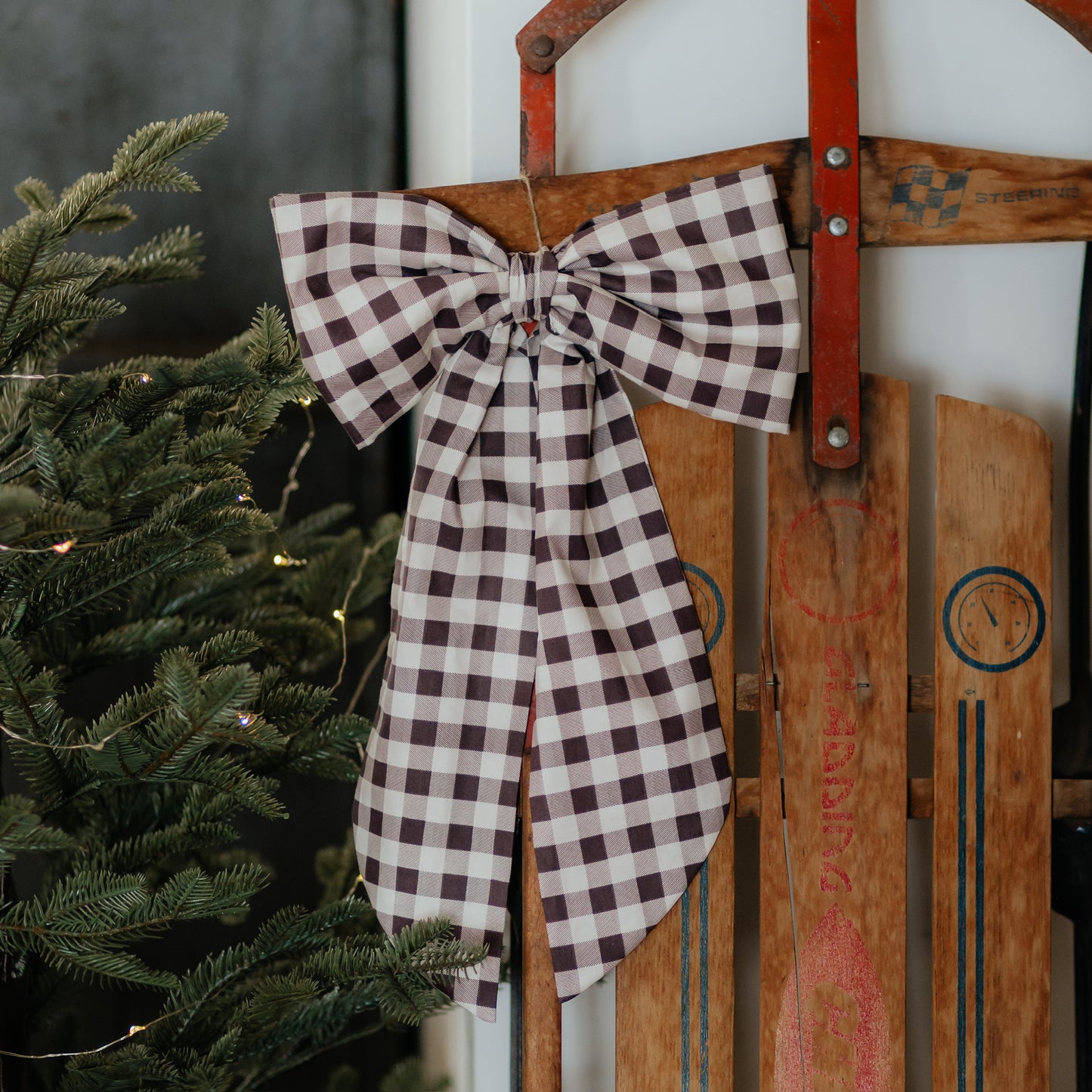 Brown Gingham Bow | 3 Sizes