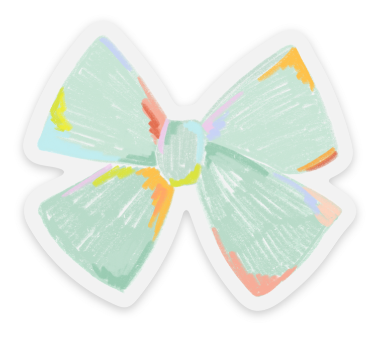 Mint Bow | Clear Sticker