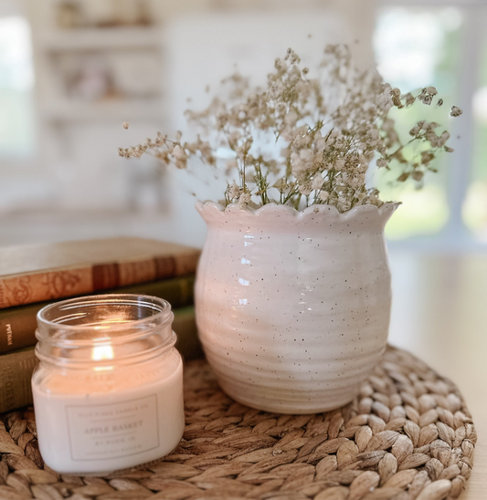 Medium Scalloped Pottery Vase by Holland Hill
