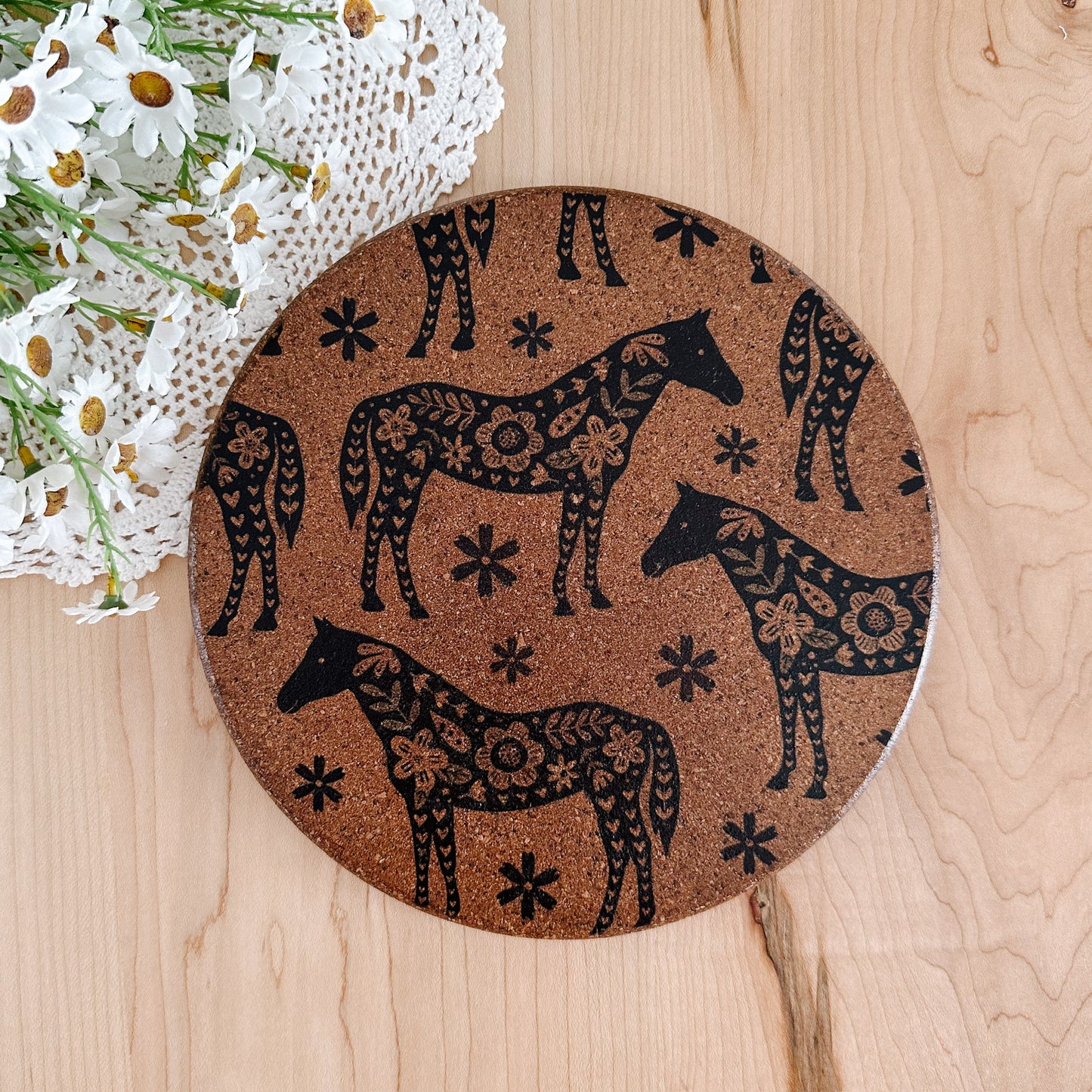 Floral Farm Animals Cork Trivets | 8 options