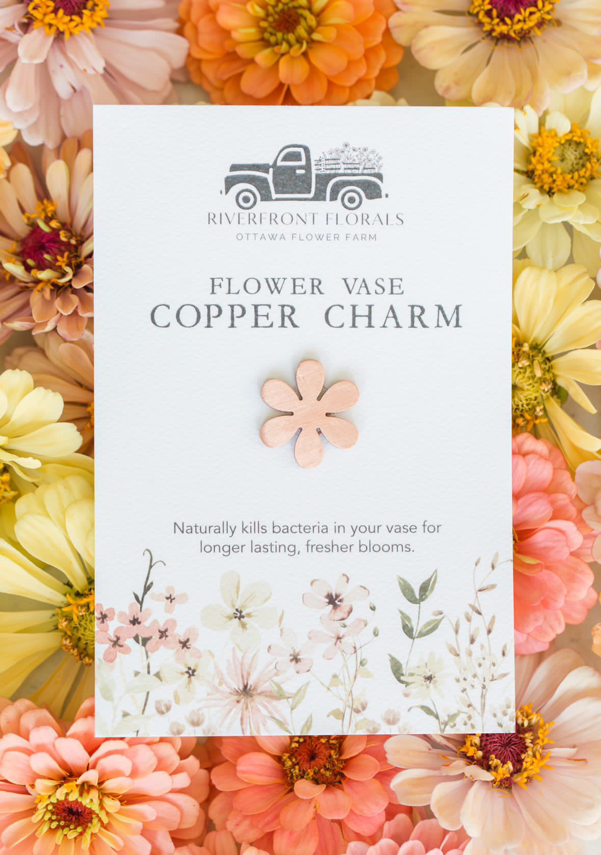 Flower Vase Copper Charm