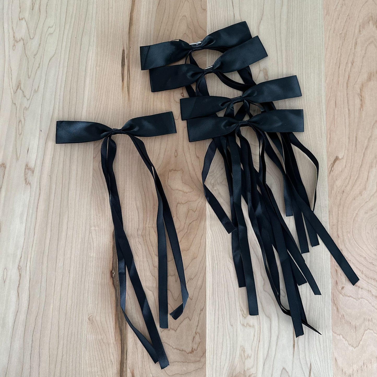 Black Ribbon Bows | Set of 5