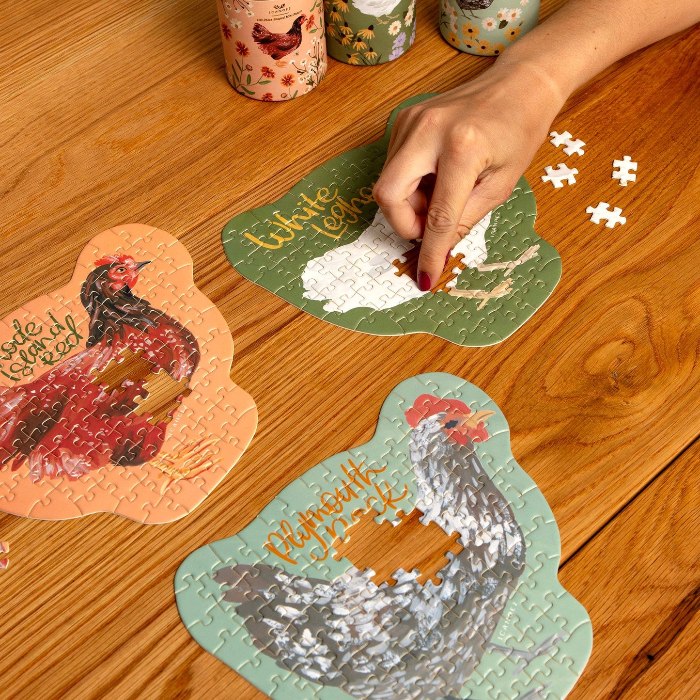 Chicken Meadows - 100 Piece Mini Jigsaw Puzzles | Set of 3