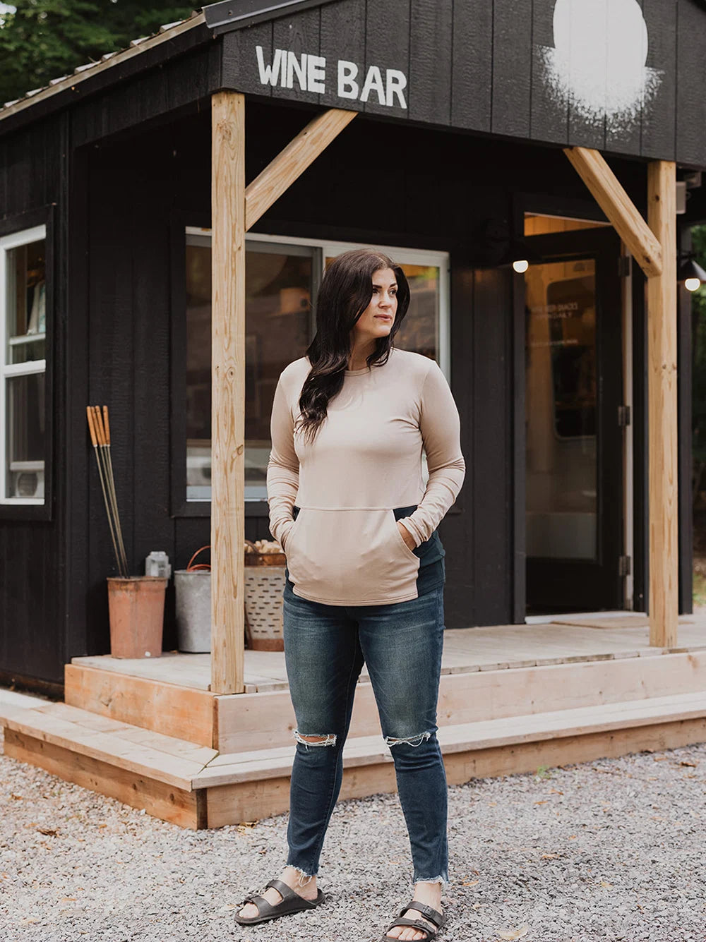 Blondie Apparel | Hillside Sweater | Navy/Stucco