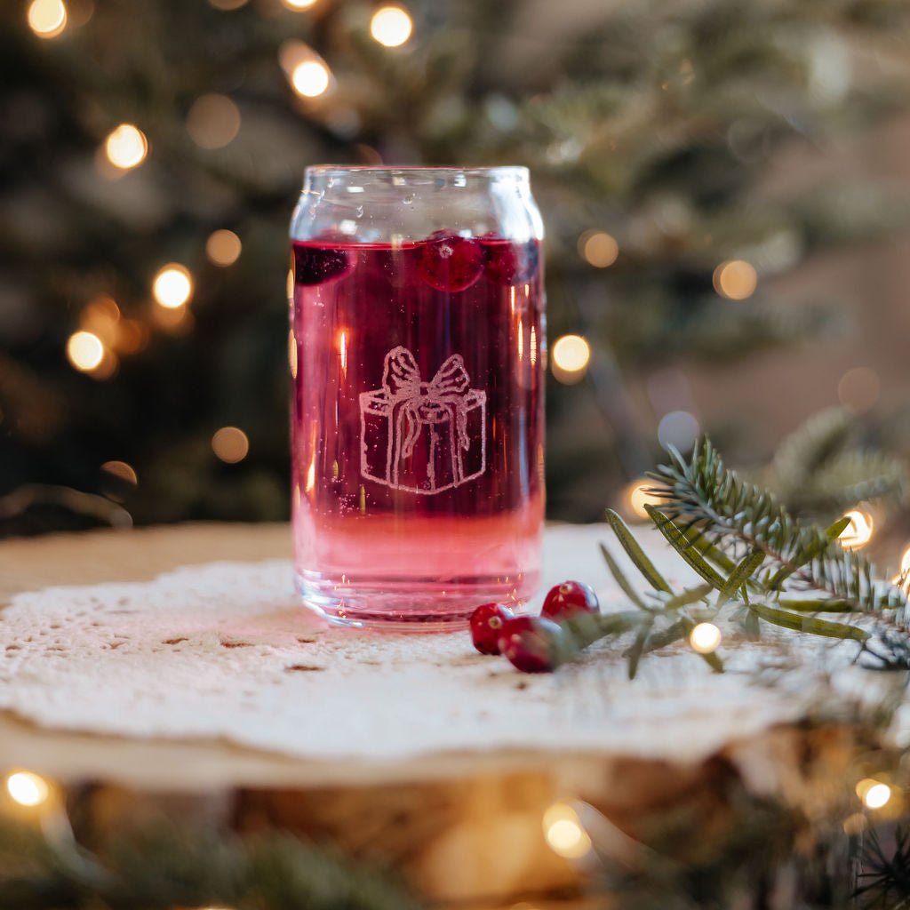 Vintage Christmas Drinking Glass | 16 oz.