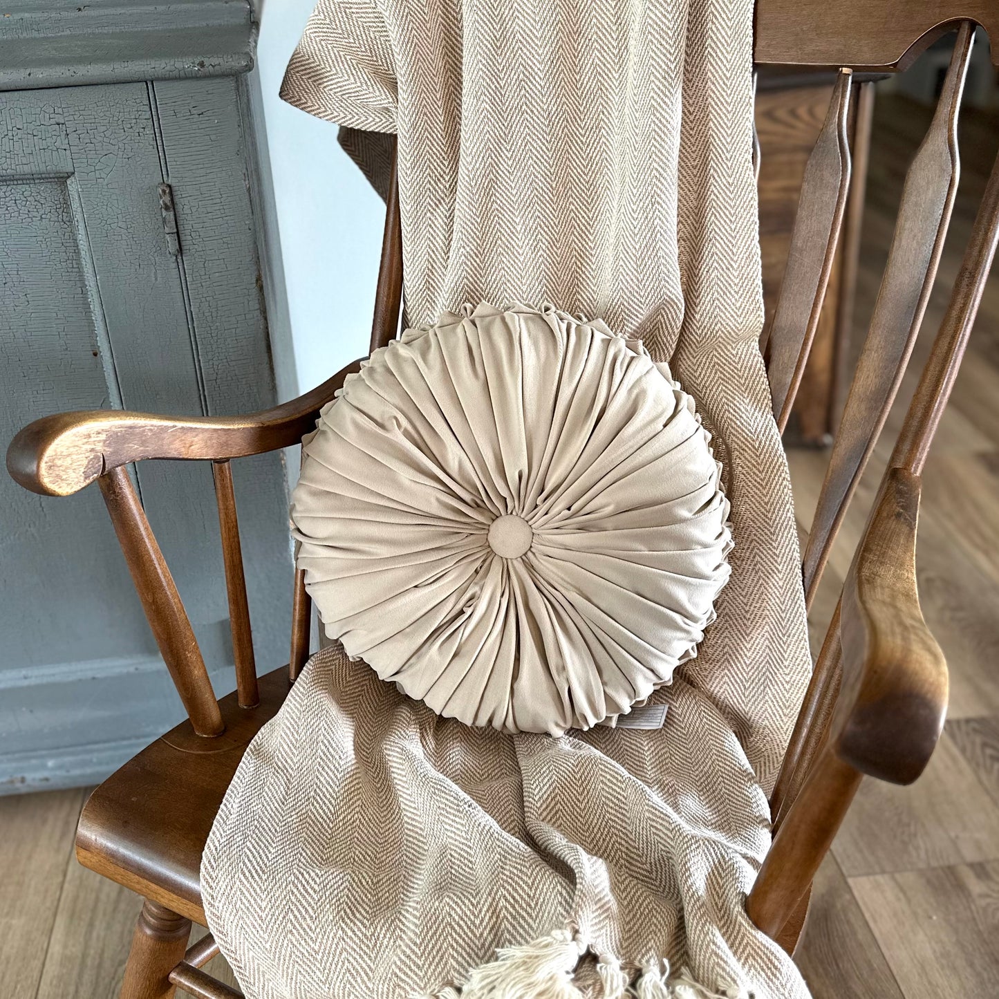 Herringbone Stripe Cotton Throw Blanket Fringes