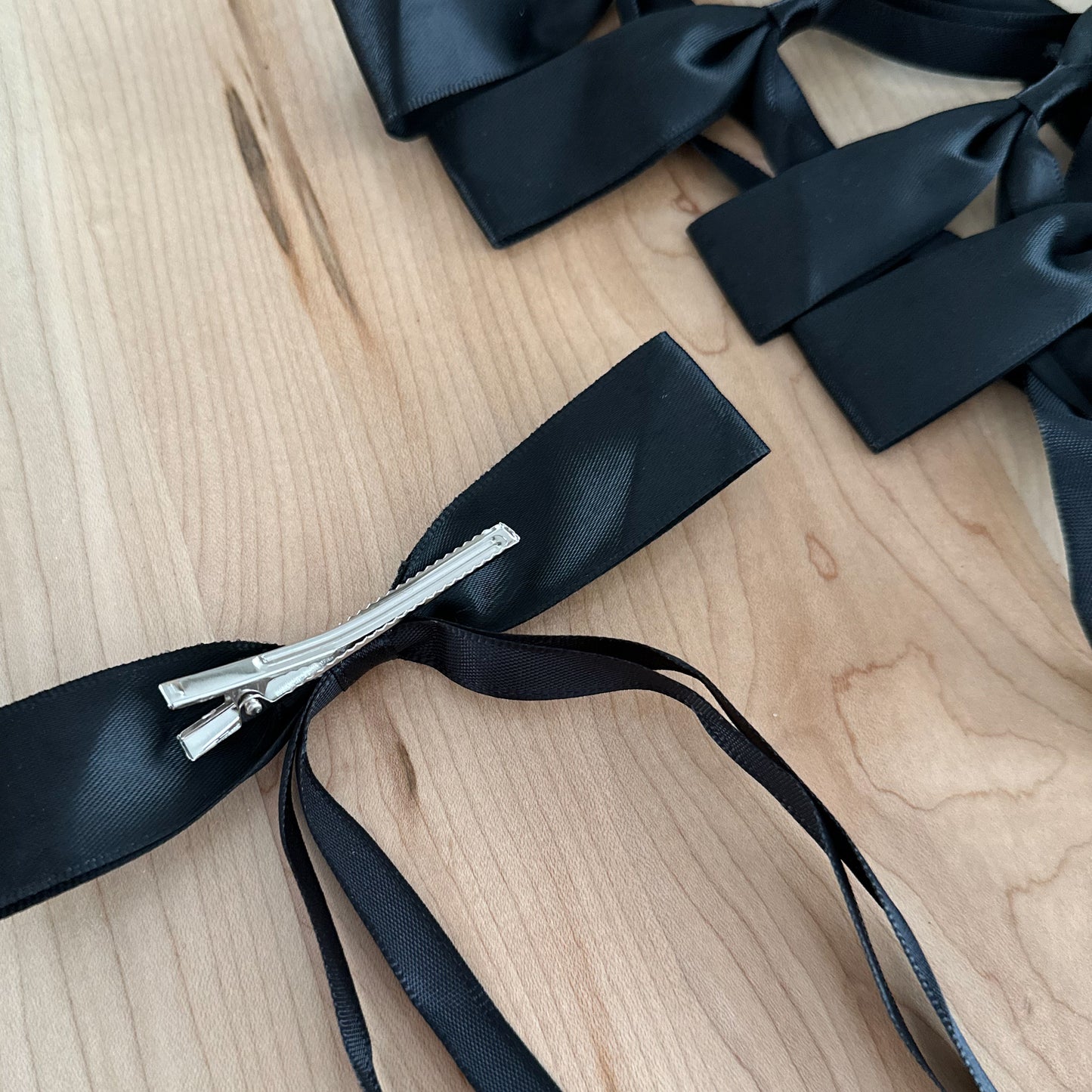 Black Ribbon Bows | Set of 5