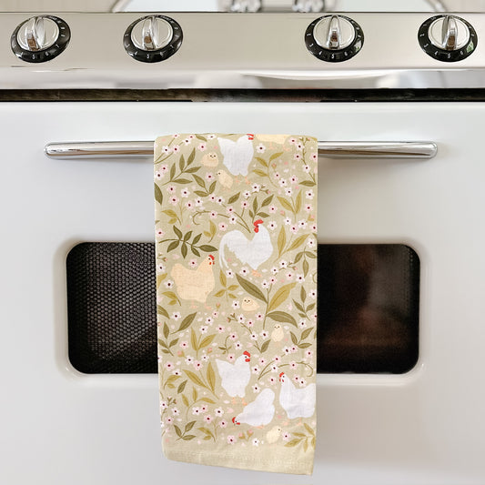 Chicken Fields Tea Towel