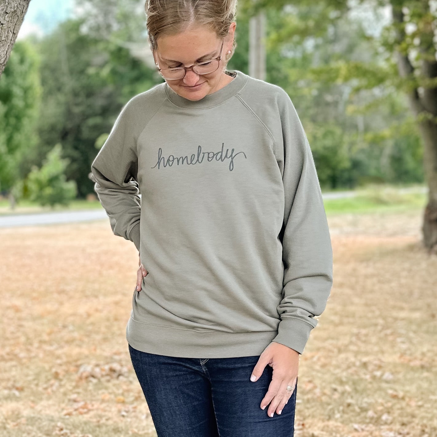 Olive Green Homebody Lightweight Crewneck | Unisex