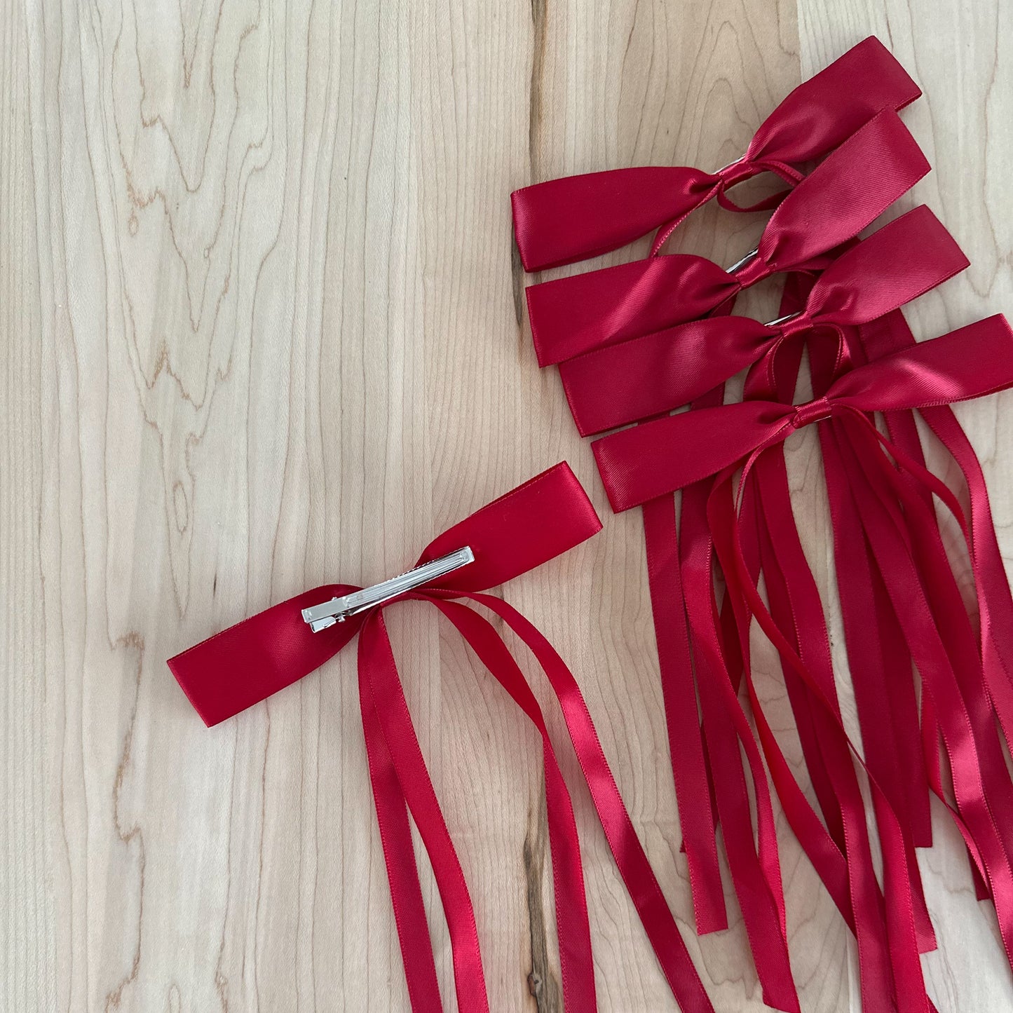 Red Ribbon Bows | Set of 5