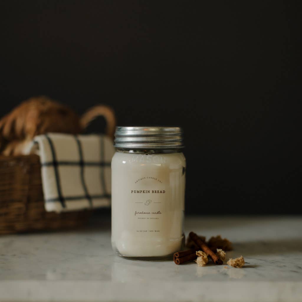 Pumpkin Bread - Soy Wax Mason Jar Candle: 16 oz