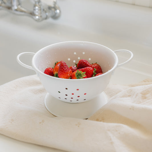 Matte Steel White Colander