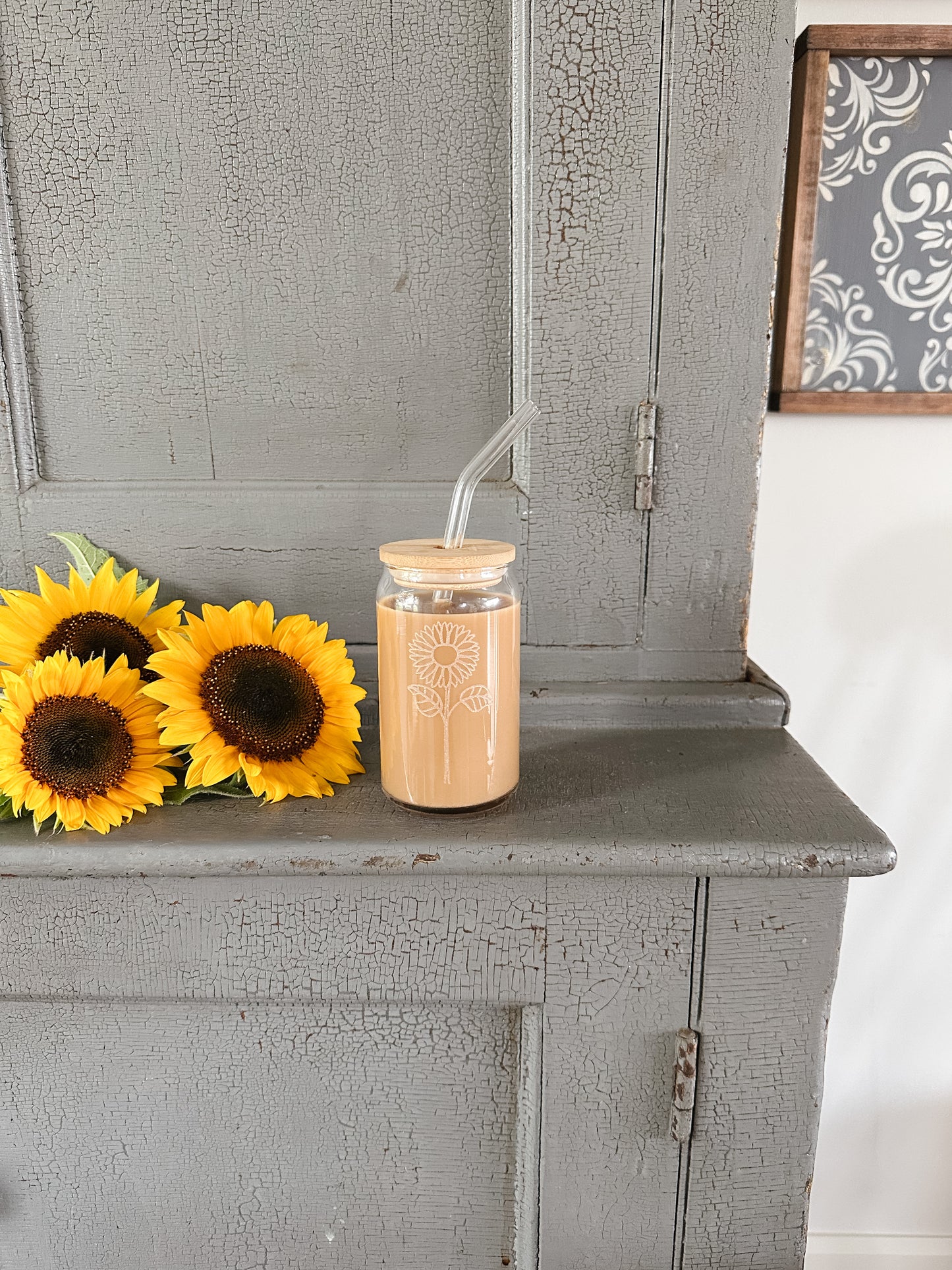 Sunflower Drinking Glass | 16 oz.