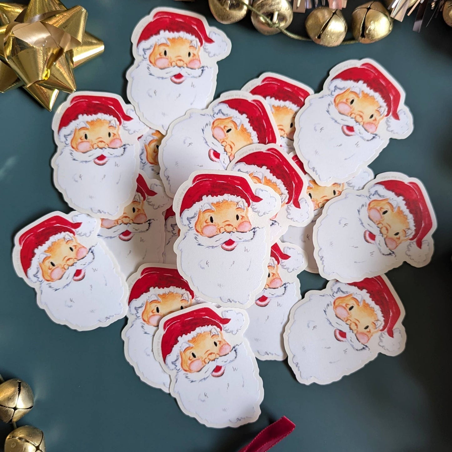Smiley Santa Sticker
