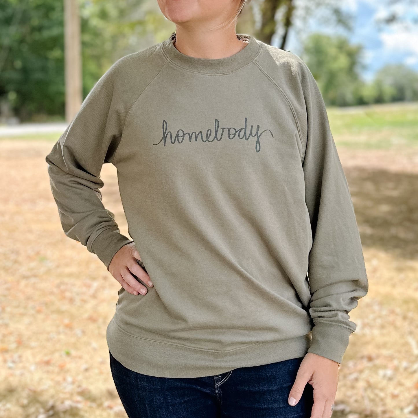 Olive Green Homebody Lightweight Crewneck | Unisex