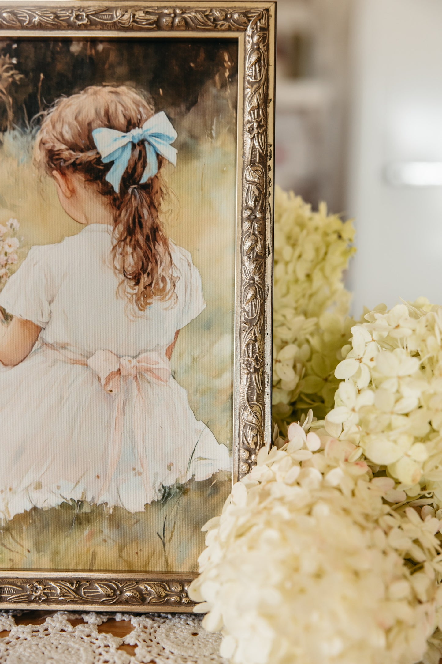 Delicate Little Girl Silver Framed Print | 2 Sizes