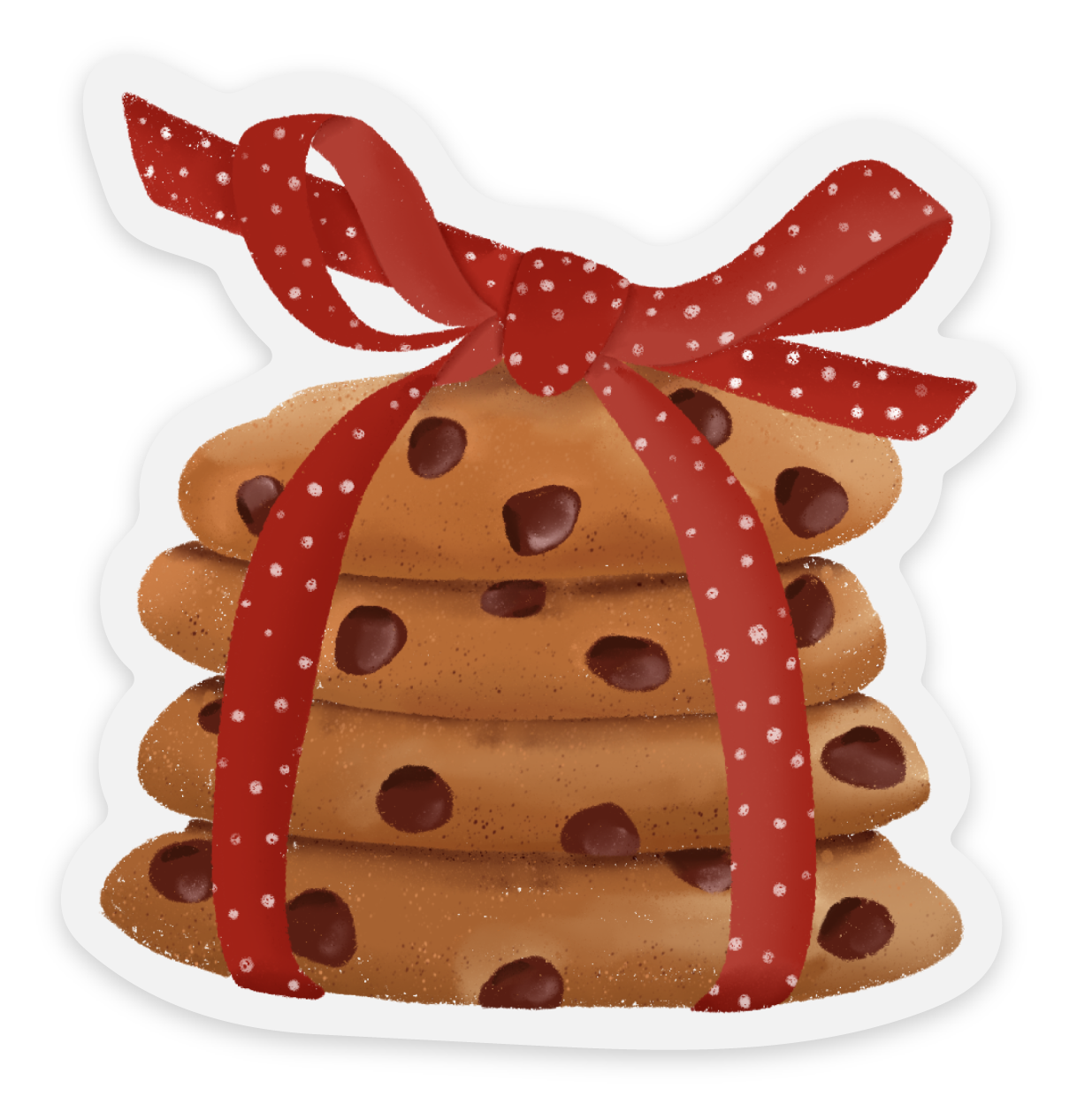 Chocolate Chip Cookie Stack | Clear Sticker