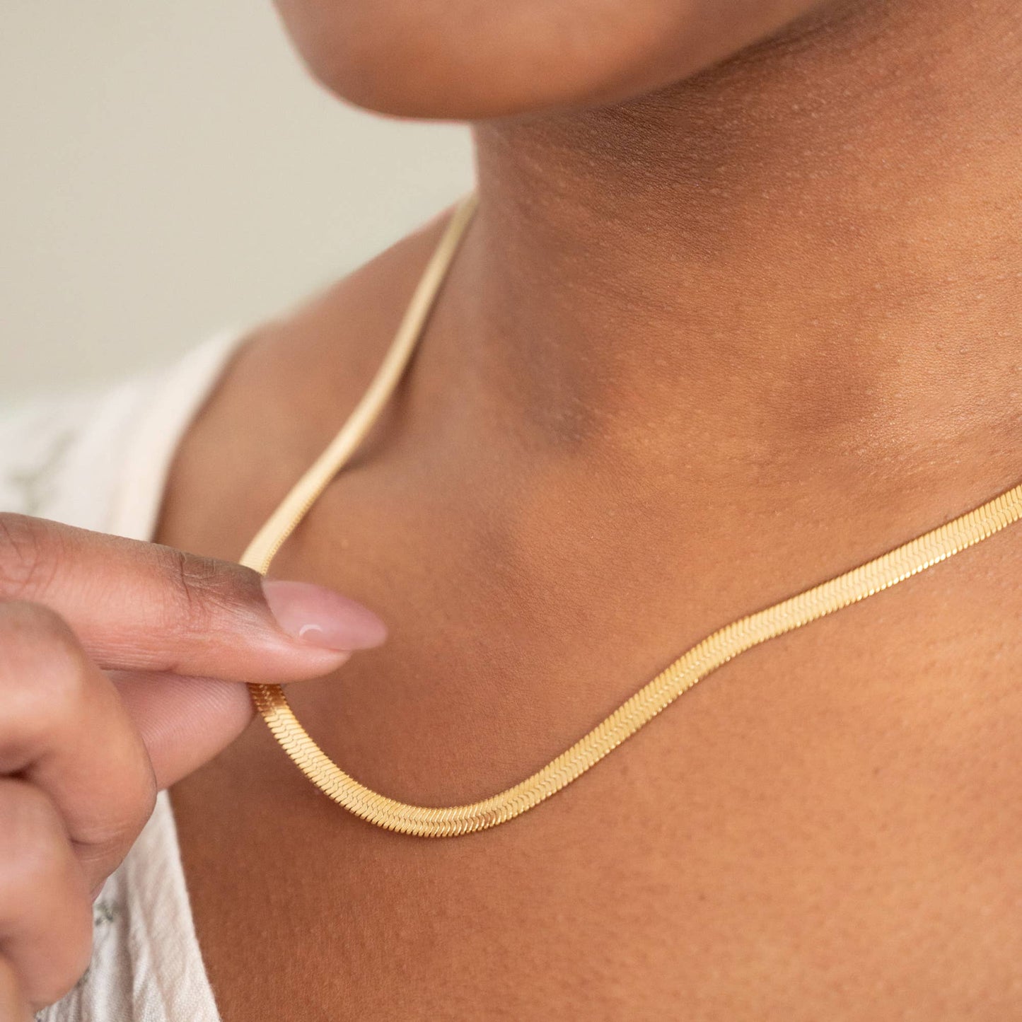 Herringbone Necklace | Gold