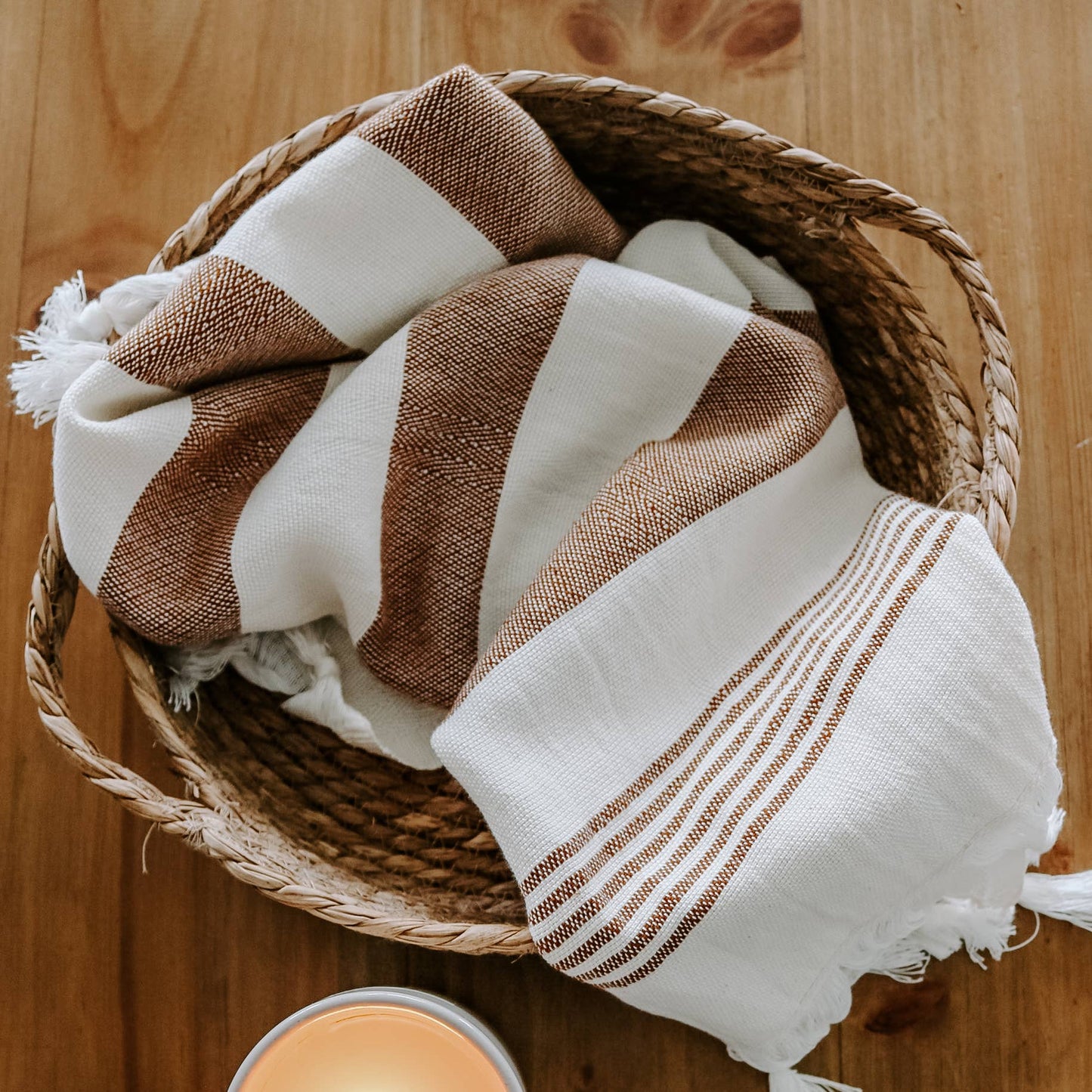 Turkish Cotton Hand Towel | Neutral Brown