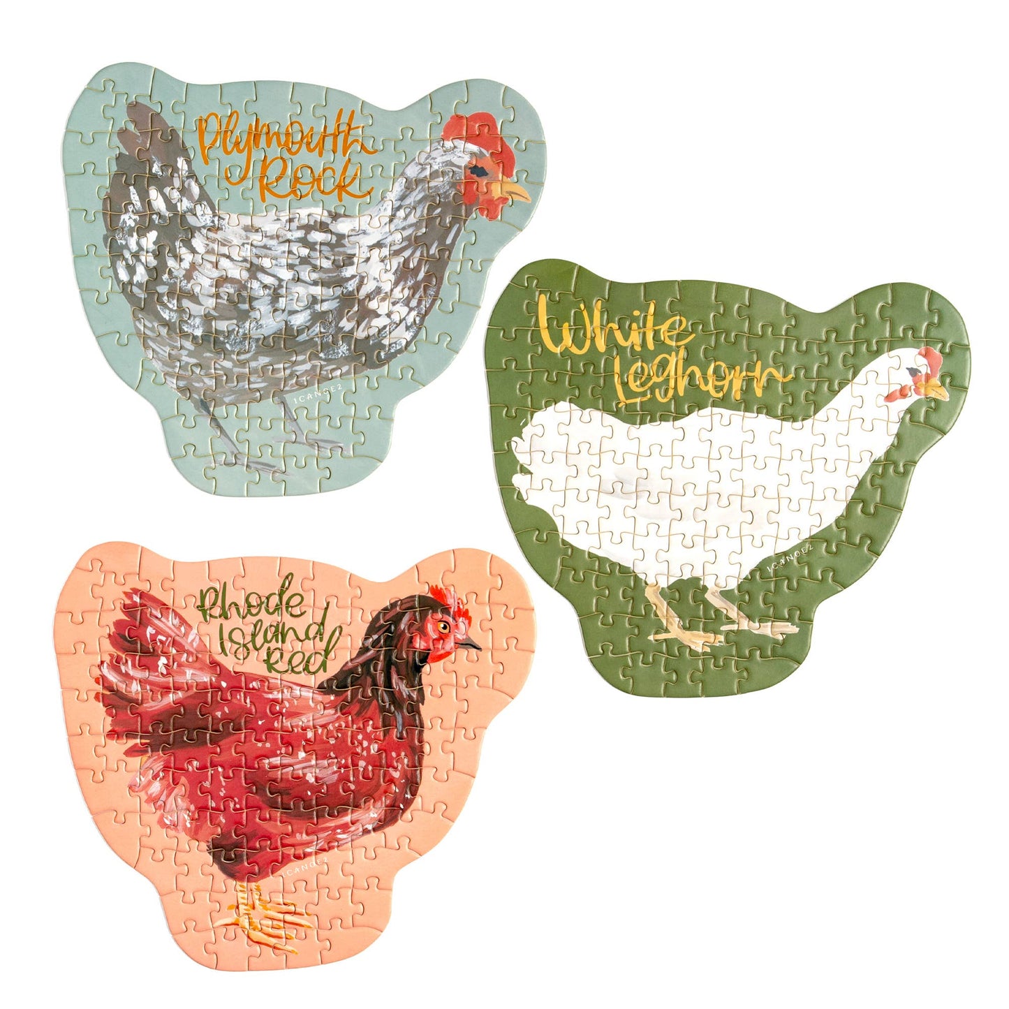 Chicken Meadows - 100 Piece Mini Jigsaw Puzzles | Set of 3