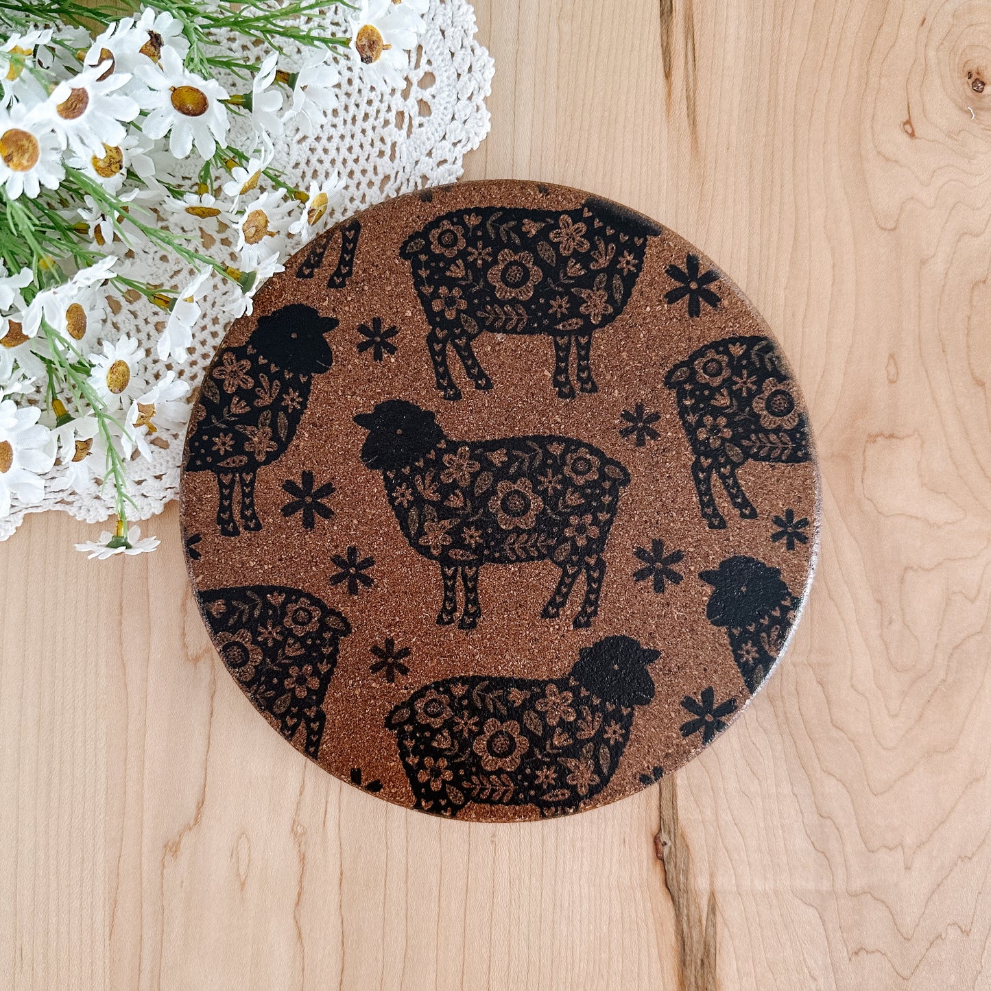 Floral Farm Animals Cork Trivets | 8 options
