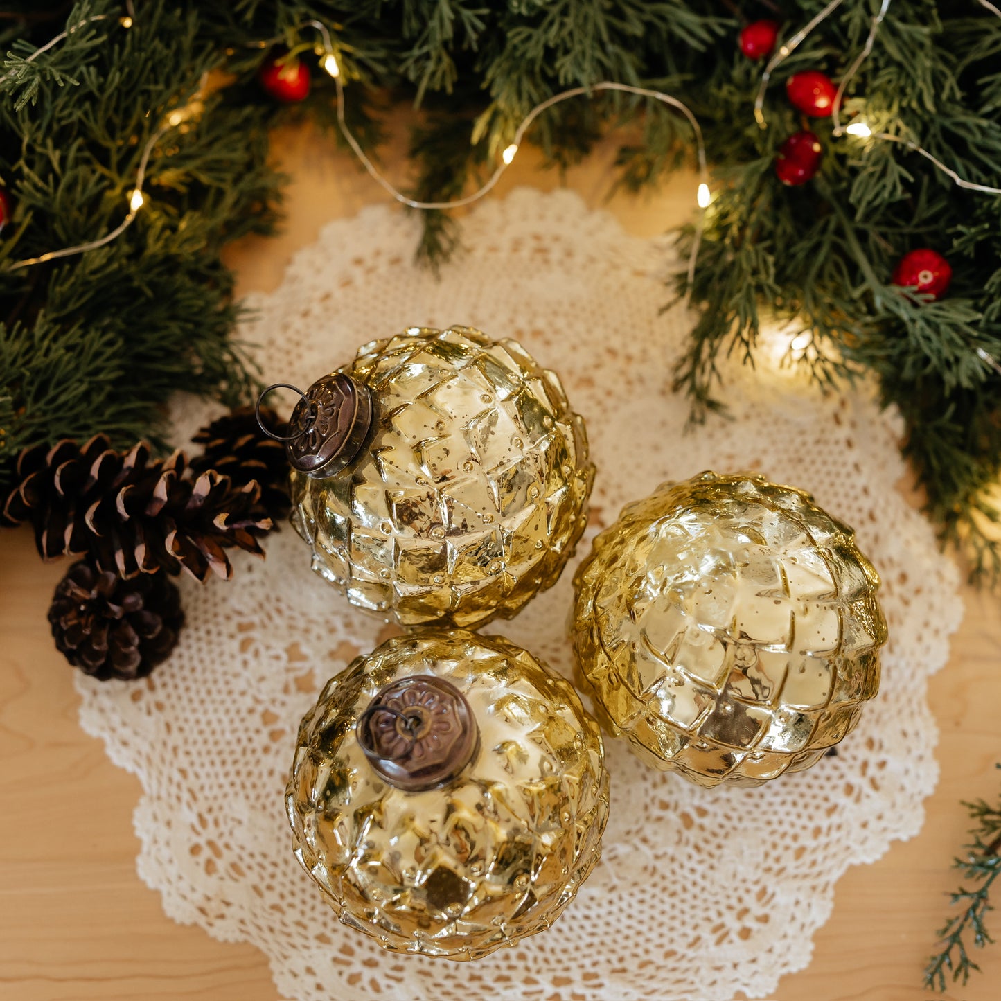 Distressed Glass Ornament | Silver and Gold