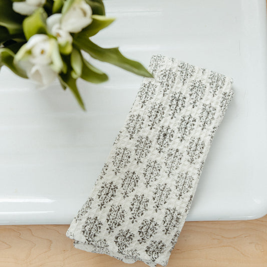 Block Print Waffle Dishtowel