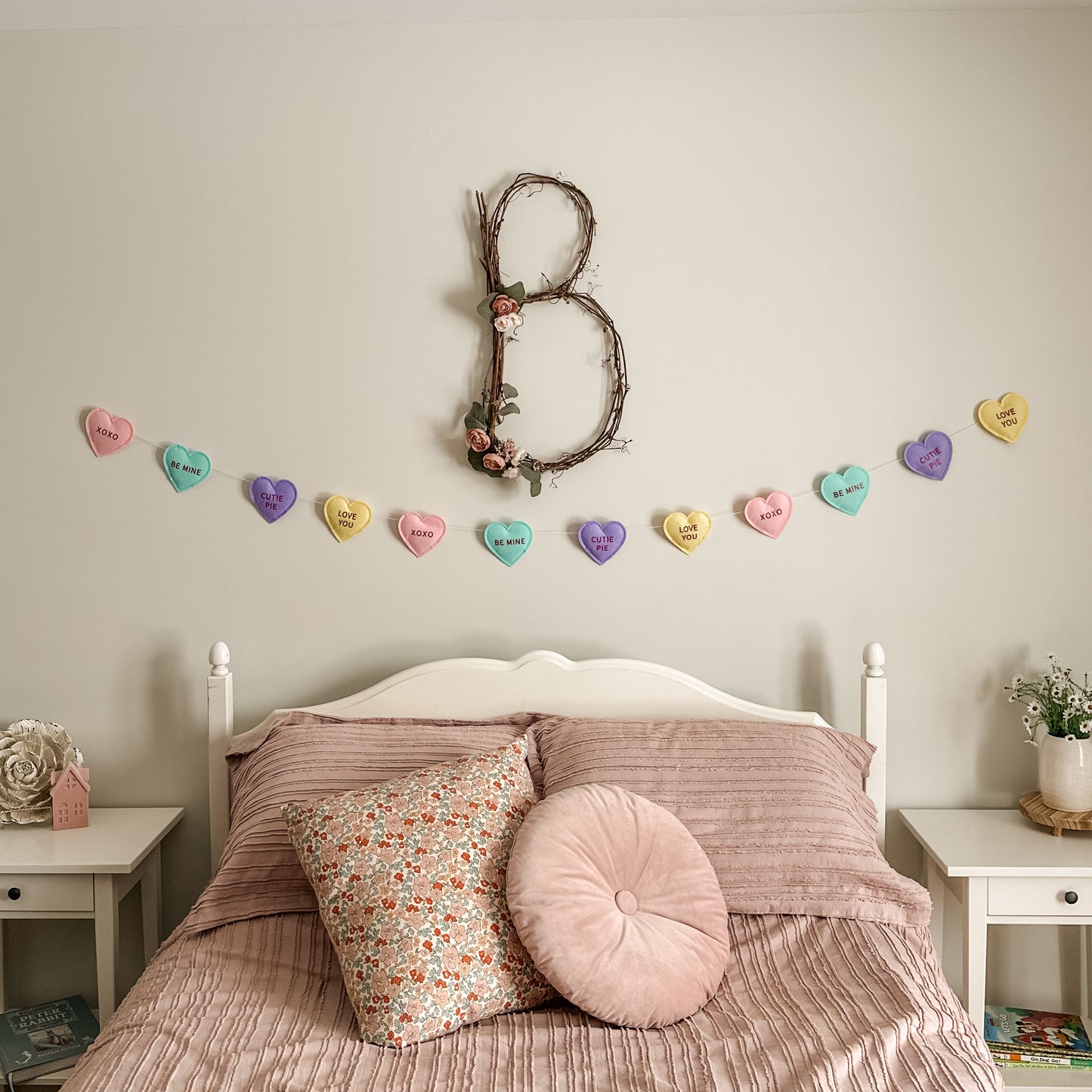 Conversation Hearts Felt Banner