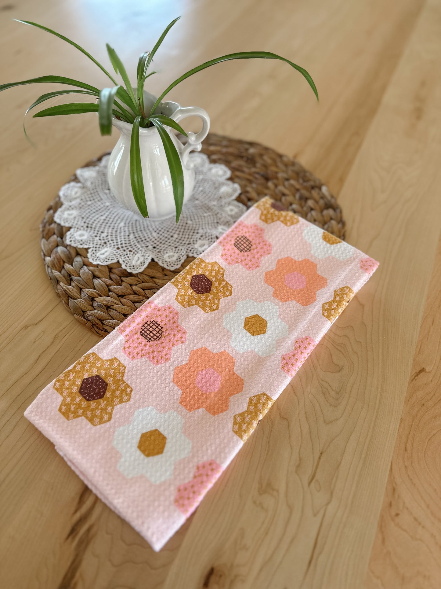 Flower Garden Kitchen Waffle Towel | Microfiber