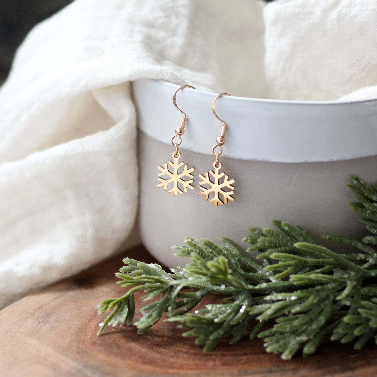 Snowflake Earrings | Gold or Silver