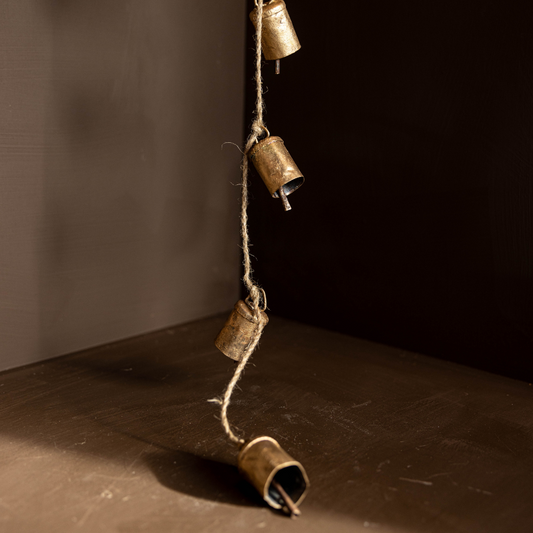 Barrel Iron Bell Holiday Hanging Garland | Small