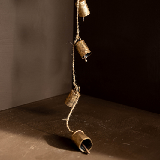 Barrel Iron Bell Holiday Hanging Garland | Large