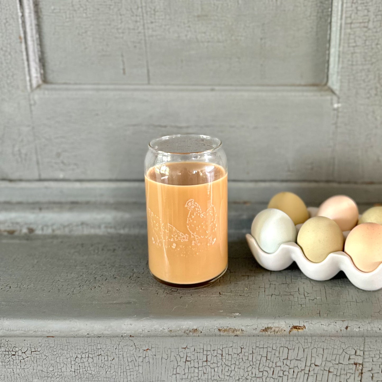 Chickens Drinking Glass | 16 oz.