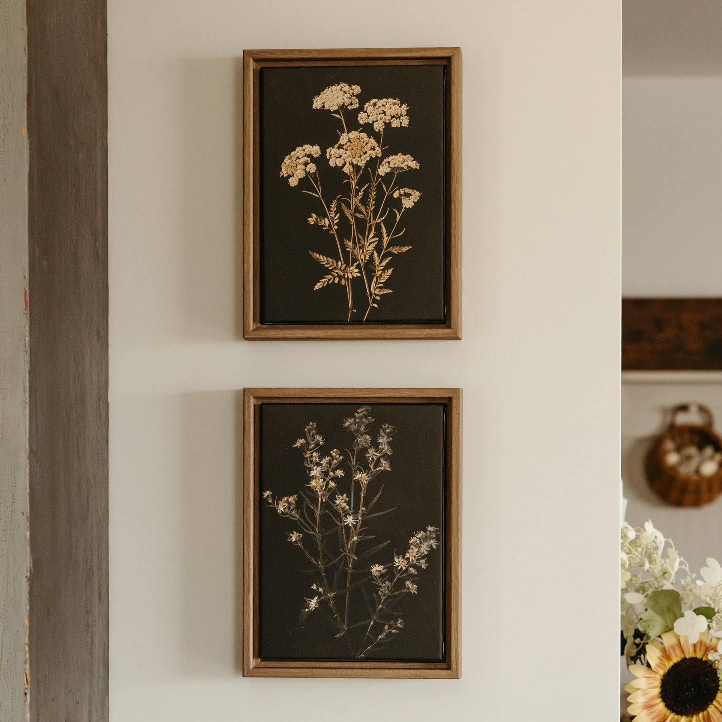 Wood Framed Pressed Floral Prints | Set of 2