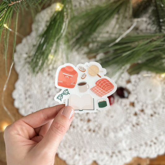 Cozy Winter Night Favorites | Clear Sticker