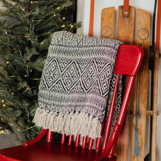 Black & Beige Diamond Throw Blanket