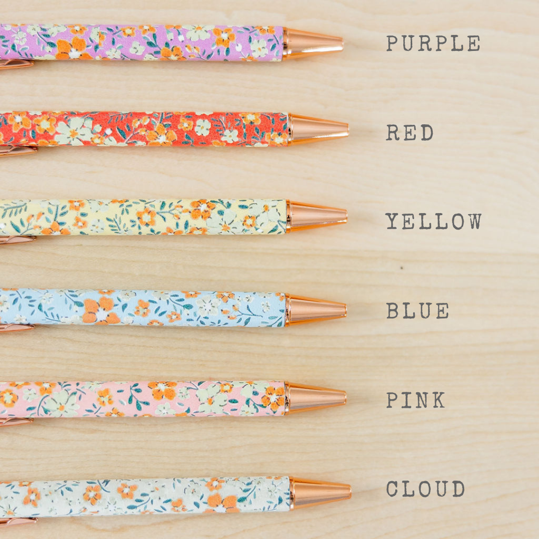 Rose Gold Floral Pens