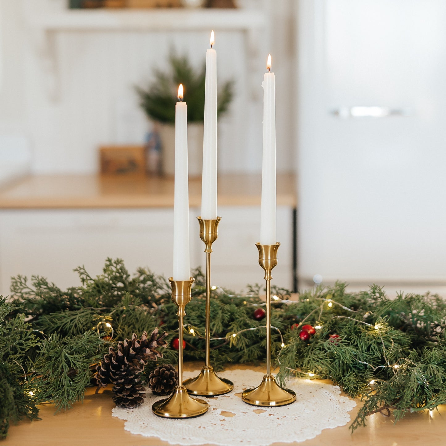 Gold Candlestick Holders | Set of 3