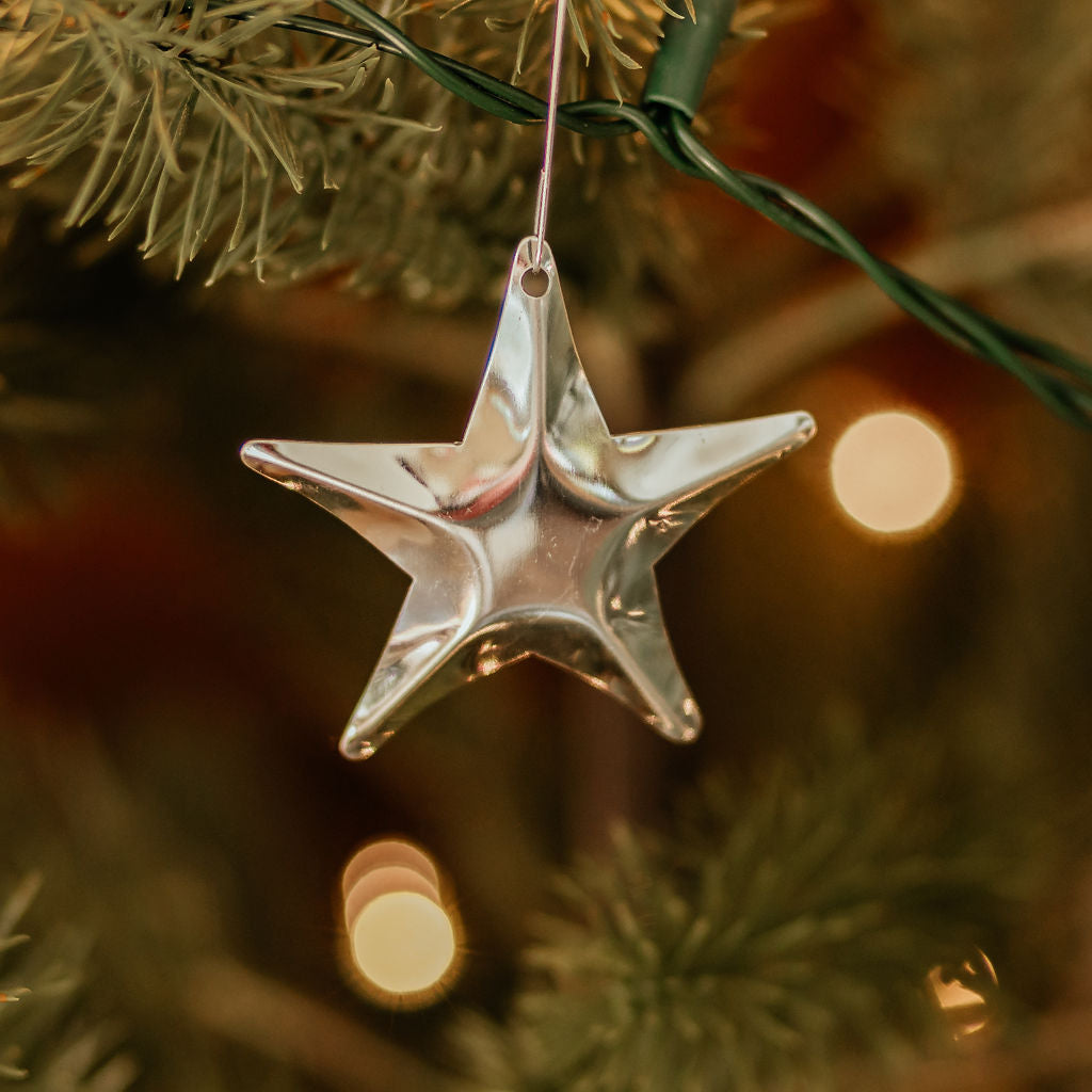 Tin Christmas Tree Star Ornaments (Can of 20)