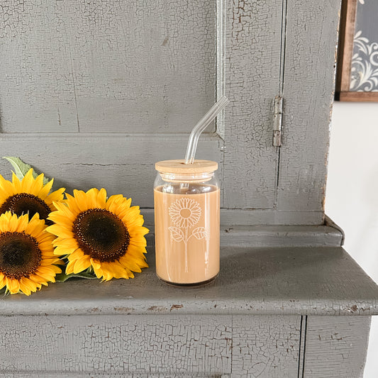 Sunflower Drinking Glass | 16 oz.